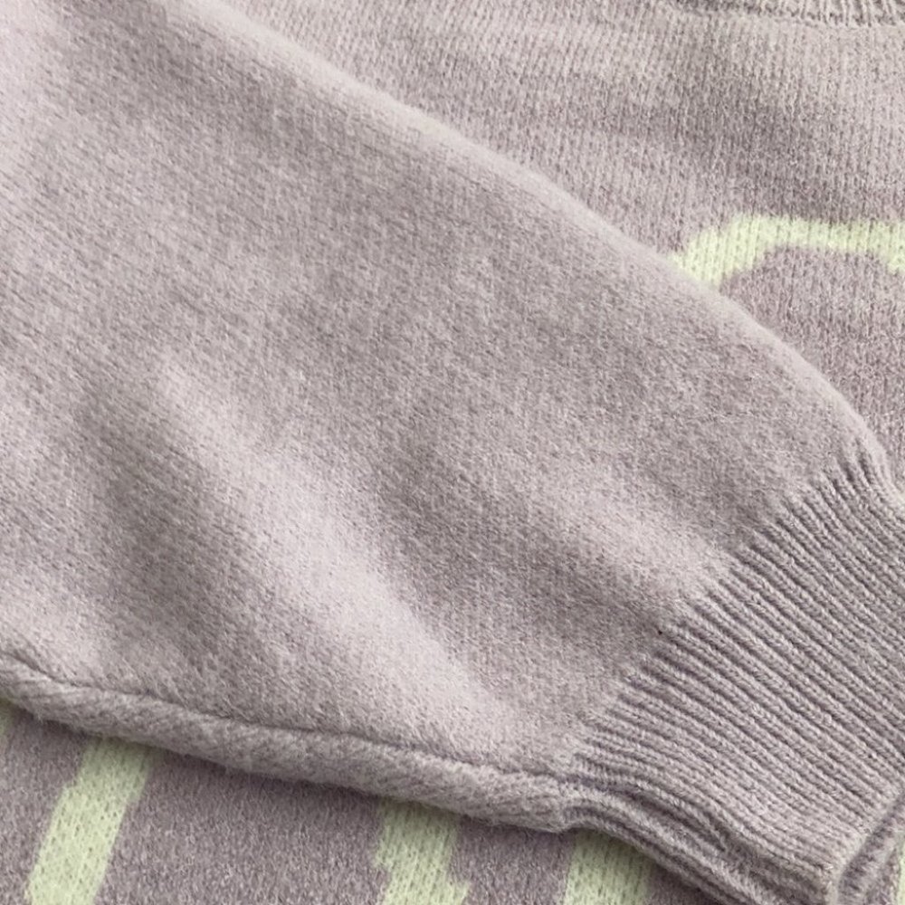 Rare Pastel Purple Knit Oversized Cat Sweater - Picture 8 of 9